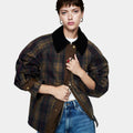 Damen Übergangsjacke Karo Blouson – Leicht Warm