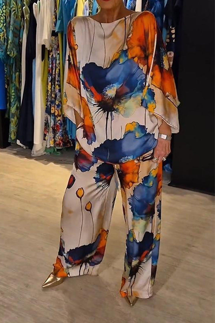 Zweiteiliges Damen Set mit Blumenprint – Alina