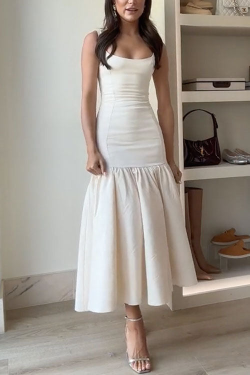 Ärmelloses Rüschenkleid Damen figurbetont – Mirabel