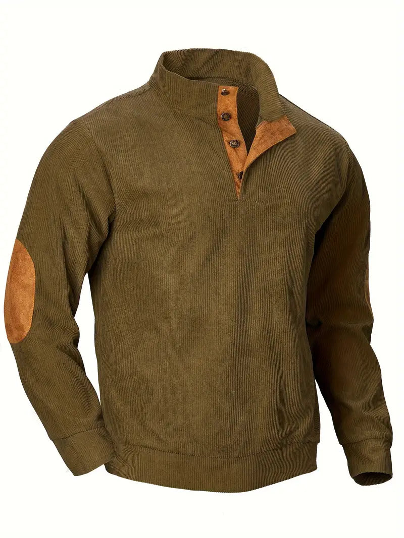 Cordpullover Herren Olivgrün Warm Elegant Robust – Lorenzio