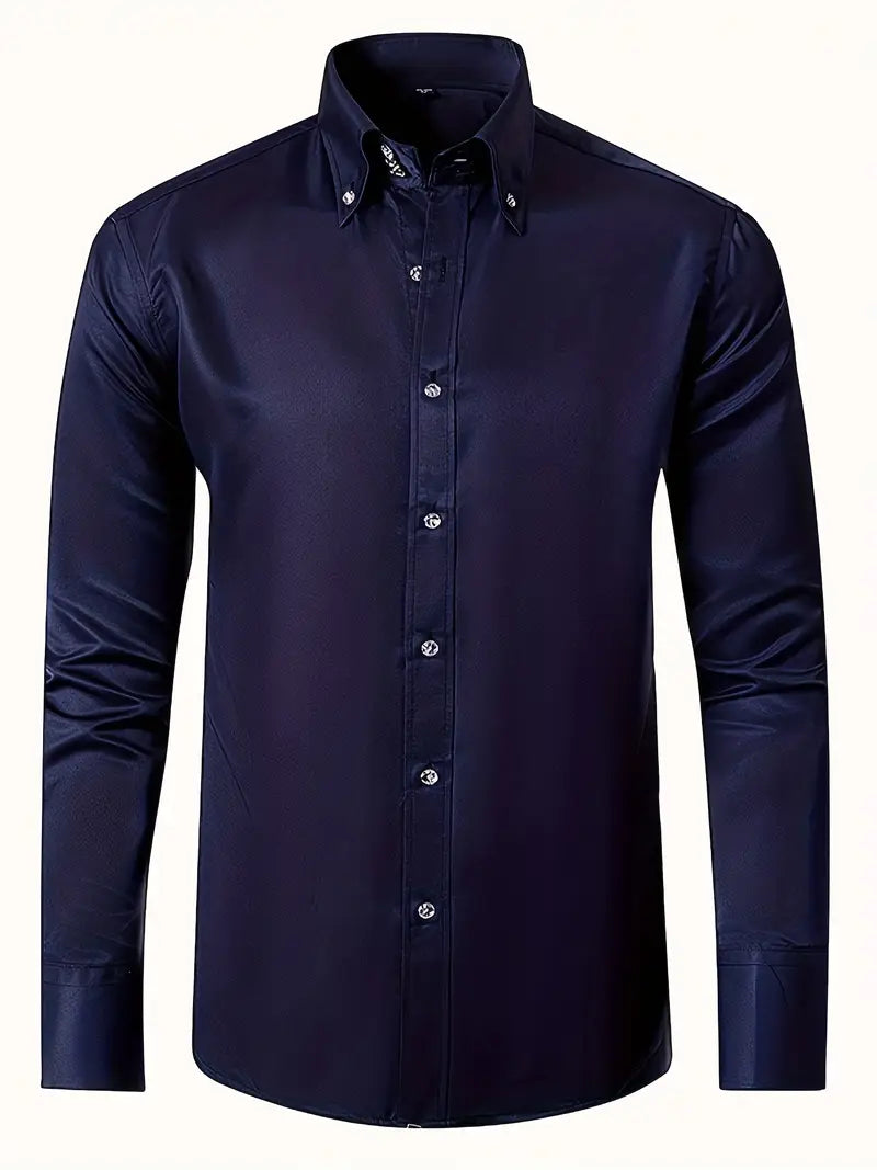 Herrenhemd Glänzend Elegant Slim Fit Business – Renardo