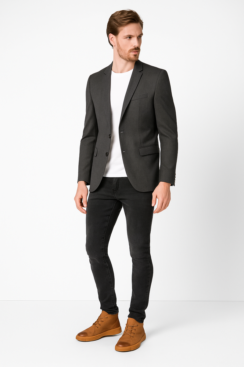 Schwarze Herrenstiefel mit rutschfester Sohle – Rudolf