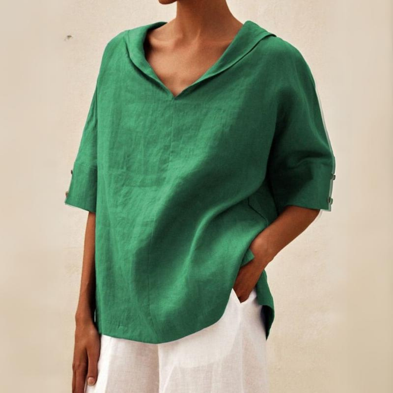 Lässige Bluse mit V-Ausschnitt für Damen – Mira