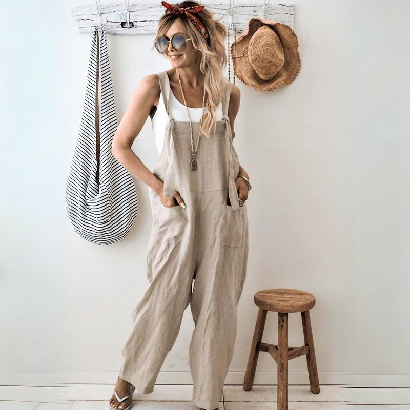 Lässiger Jumpsuit Damen Leinen Sommerlook – Freya
