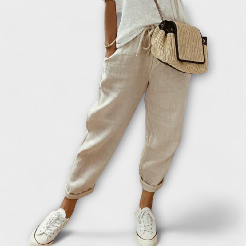 Damen Leinenhose Frühling Leicht Elegant Komfort – Bibelina