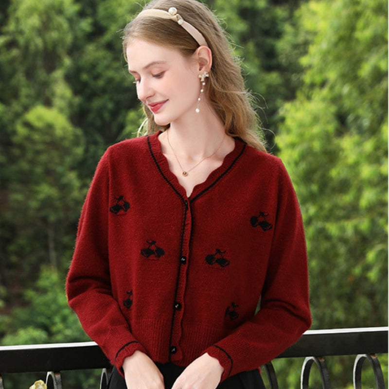 Damen Winter Strickjacke - Knopf Cardigan Langarm