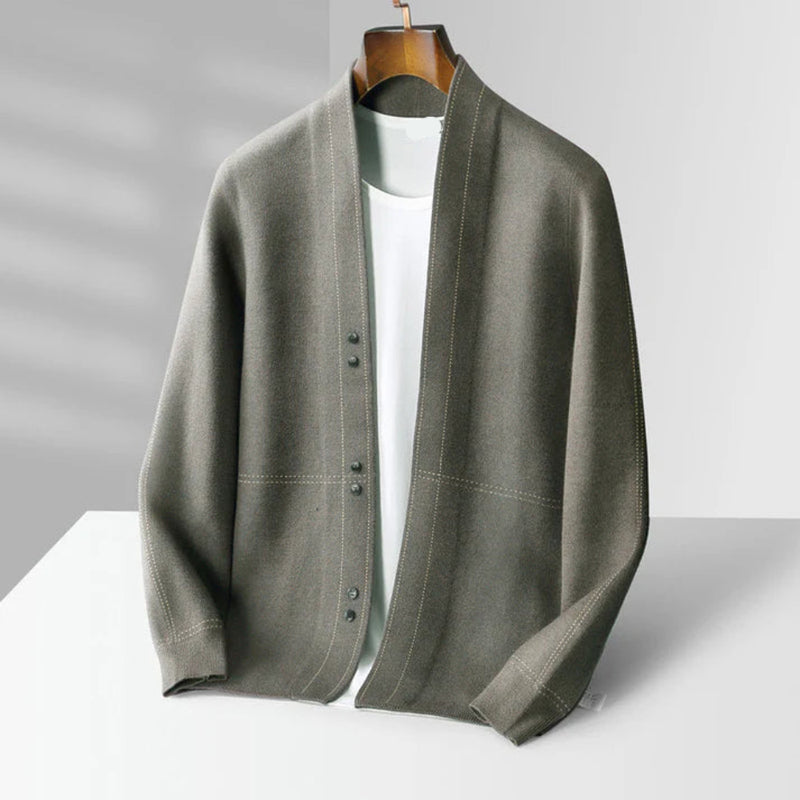 Herren Minimalistische Strickjacke – Leicht Offen tragbar