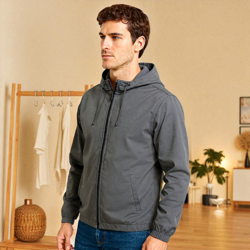 Herren Zip Hoodie Jacke - Leichte Windjacke