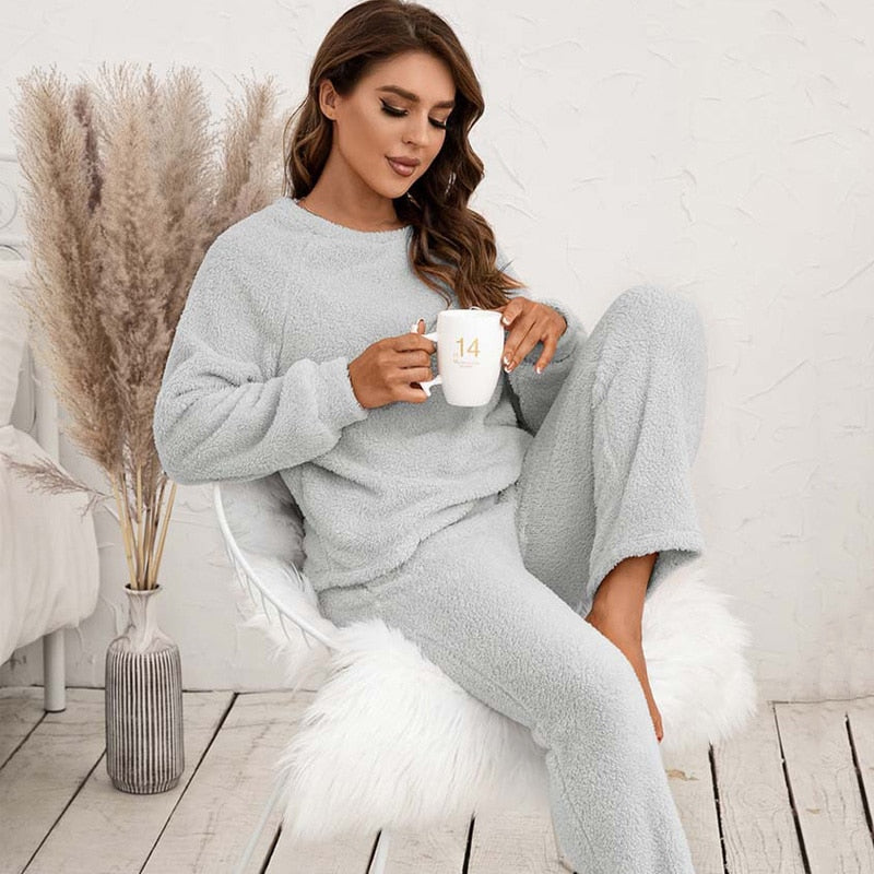 Loungewear-Set Damen Zweiteilig Weich Locker Elegant - Lea