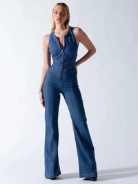 Denim Jumpsuit mit Rückenausschnitt Damen – Sophie