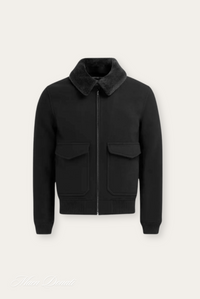 Herren Bomberjacke vegan mit abnehmbarem Kunstpelzkragen – Lennart