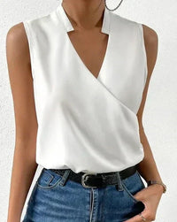 Elegante Wickelbluse ohne Ärmel Damen – Mira
