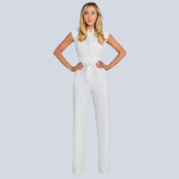 Ärmelloser Damen-Jumpsuit mit V-Ausschnitt – Hazel