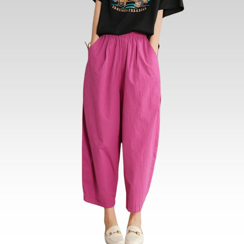 Sommer Haremshose Damen Baumwolle bequem – Lara