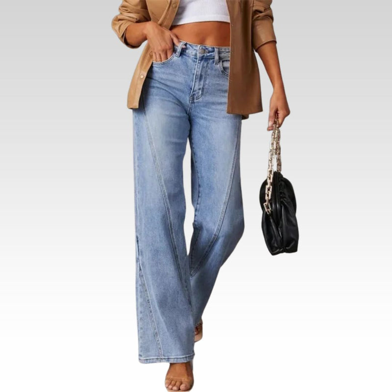 Damen Jeans High Waist Weit Elegant Komfort – Mila