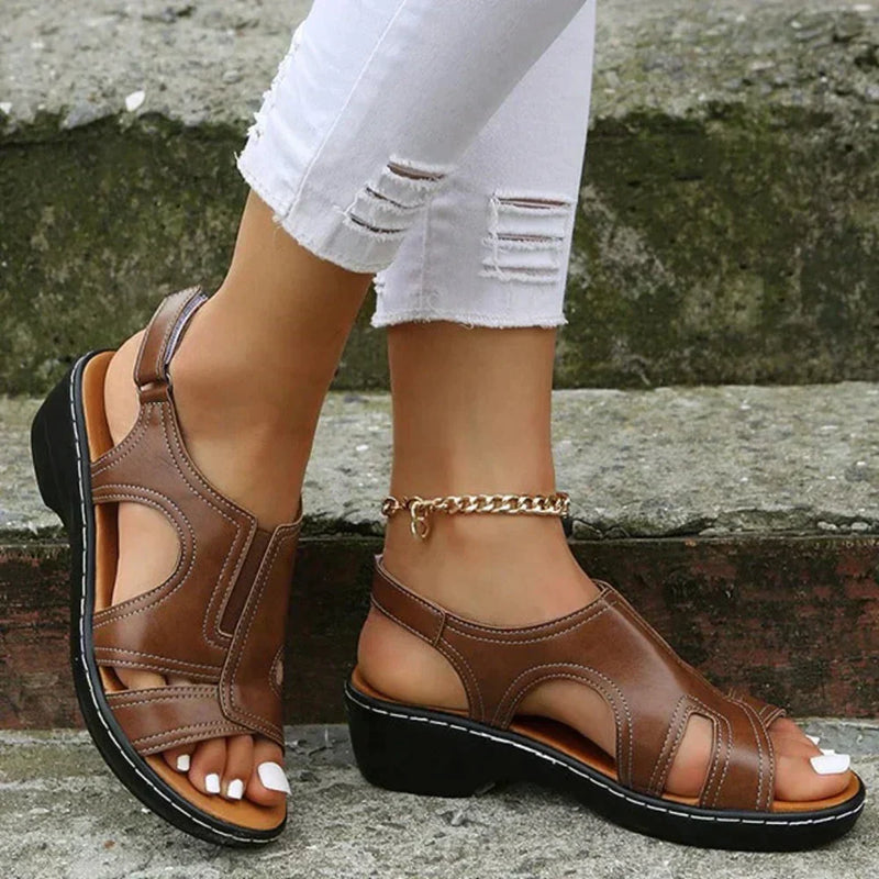 Orthopädische Damen Sandalen mit Keilsohle – Flexanova