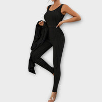 Gestreiftes Damen Set mit Cardigan und Hose – Mia