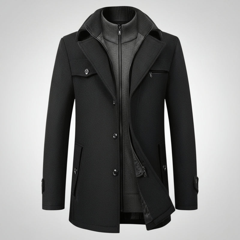 Herren Winter Woll Mantel – Warm Elegant