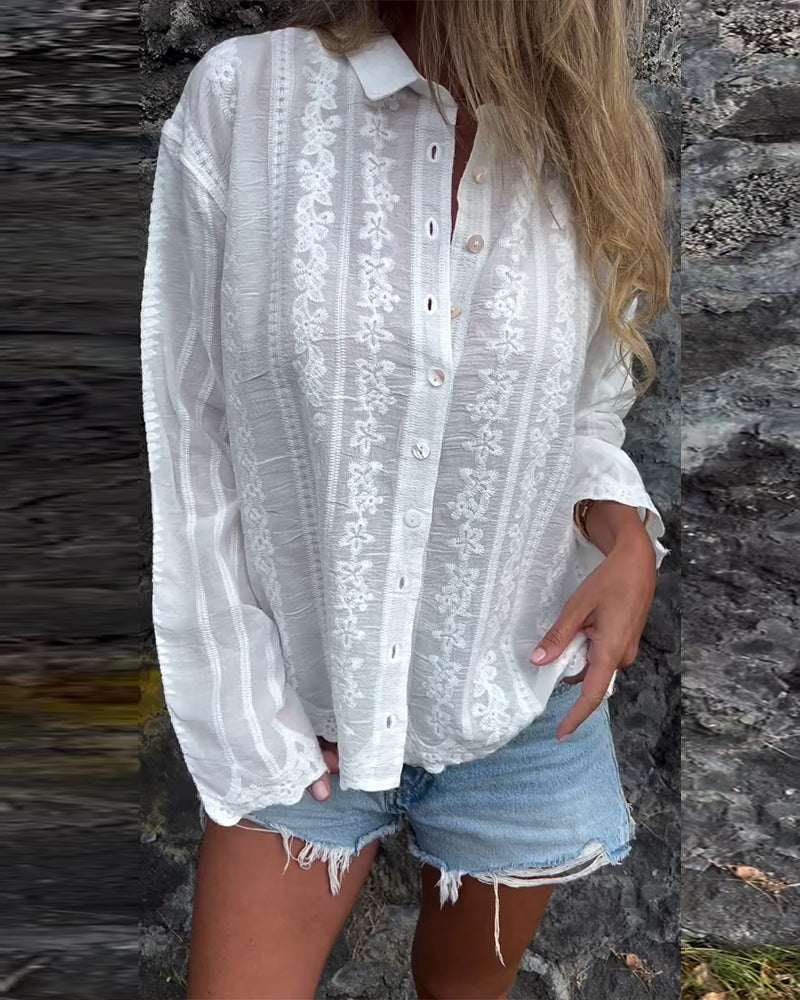 Damen Poloshirt mit Knöpfen und Struktur – Leonie