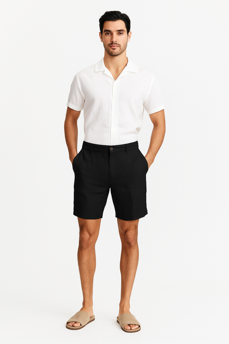 Leinen-Shorts Herren Sommer mit Reißverschluss – Winston
