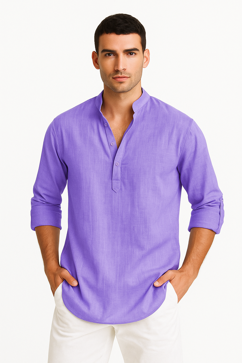 Leinenhemd Herren Slim Fit Atmungsaktiv Elegant – Mareno