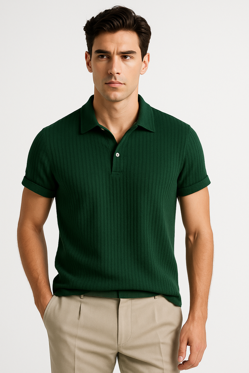 Herren Polohemd mit Waffelstruktur Slim Fit – Virello