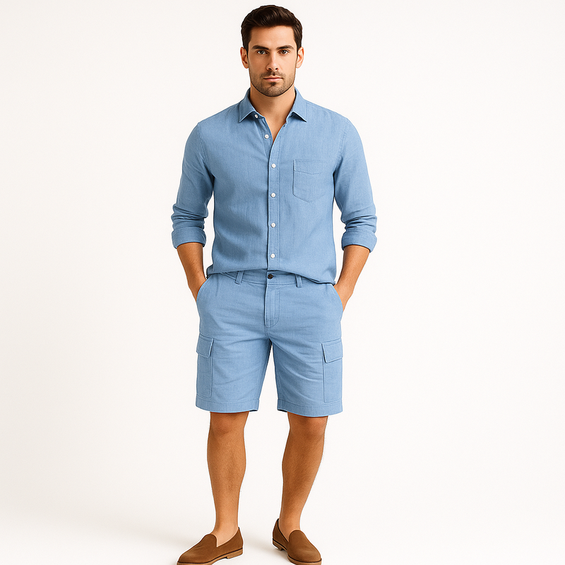 Herren Sommer-Leinenshorts in Weiß – Jonas