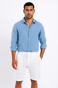 Leinenshorts Herren Weiß – Sommerlook, leicht & elegant – Elias