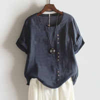 T-Shirt Damen Knopfdetails locker & bequem – Mira