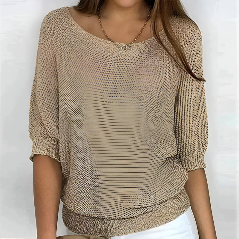 Damen Grobstrick Pullover – Kurzarm Lockerer Schnitt