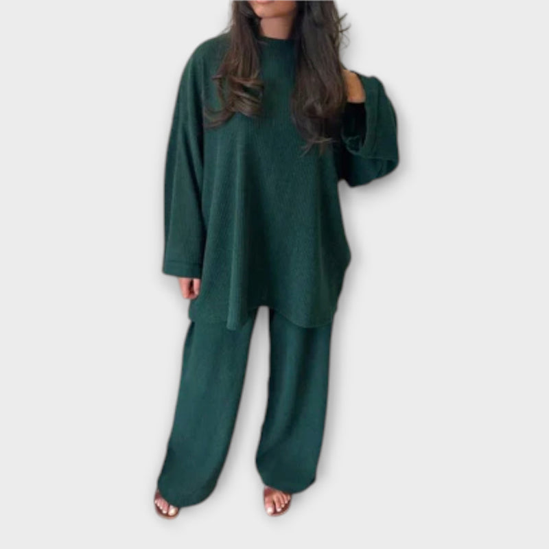 Oversized Damen Set gerippt für gemütliche Tage – Livia