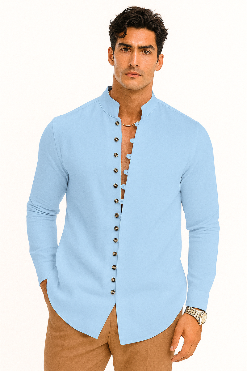 Sommerhemd Herren Asymmetrisch Leicht Modern – Dario