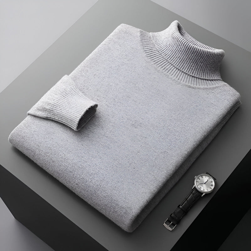 Herren Rollkragen Pullover Strick - Warm Langarm